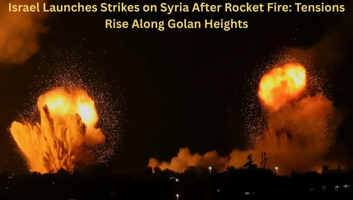 Israel Launches Strikes on Syria After Rocket Fire: Tensions Rise Along Golan Heights
