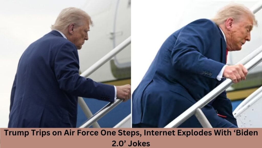 Trump Trips on Air Force One Steps, Internet Explodes With ‘Biden 2.0’ Jokes