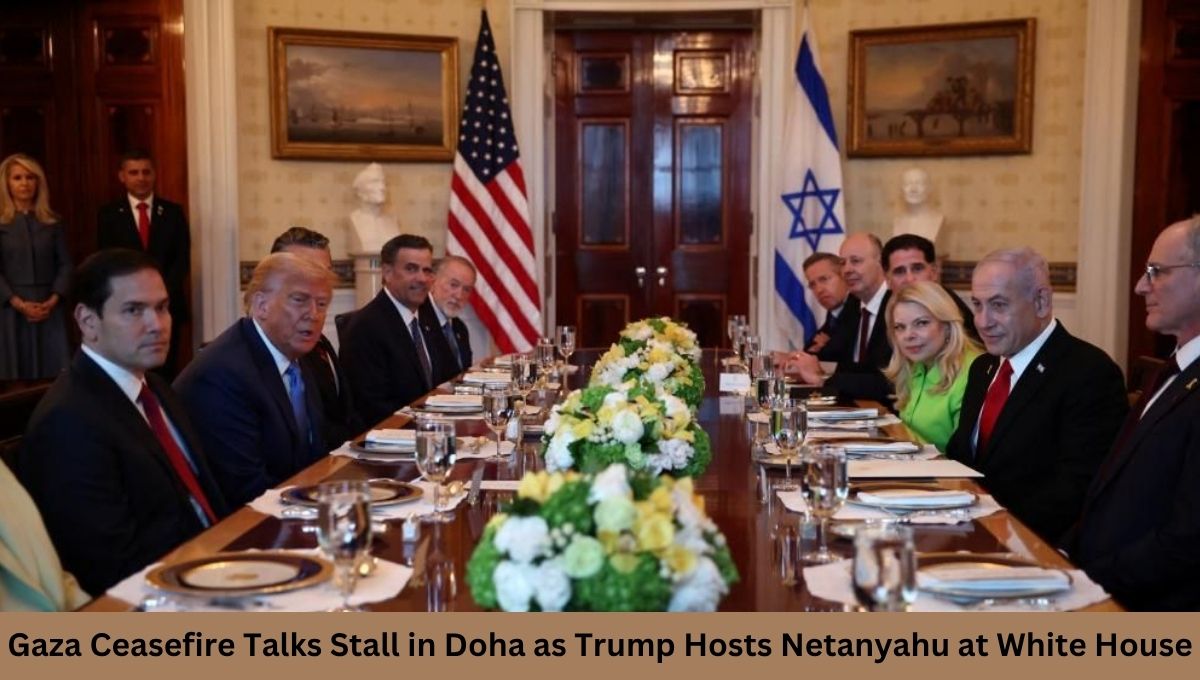 Gaza Ceasefire Talks Stall in Doha as Trump Hosts Netanyahu at White House