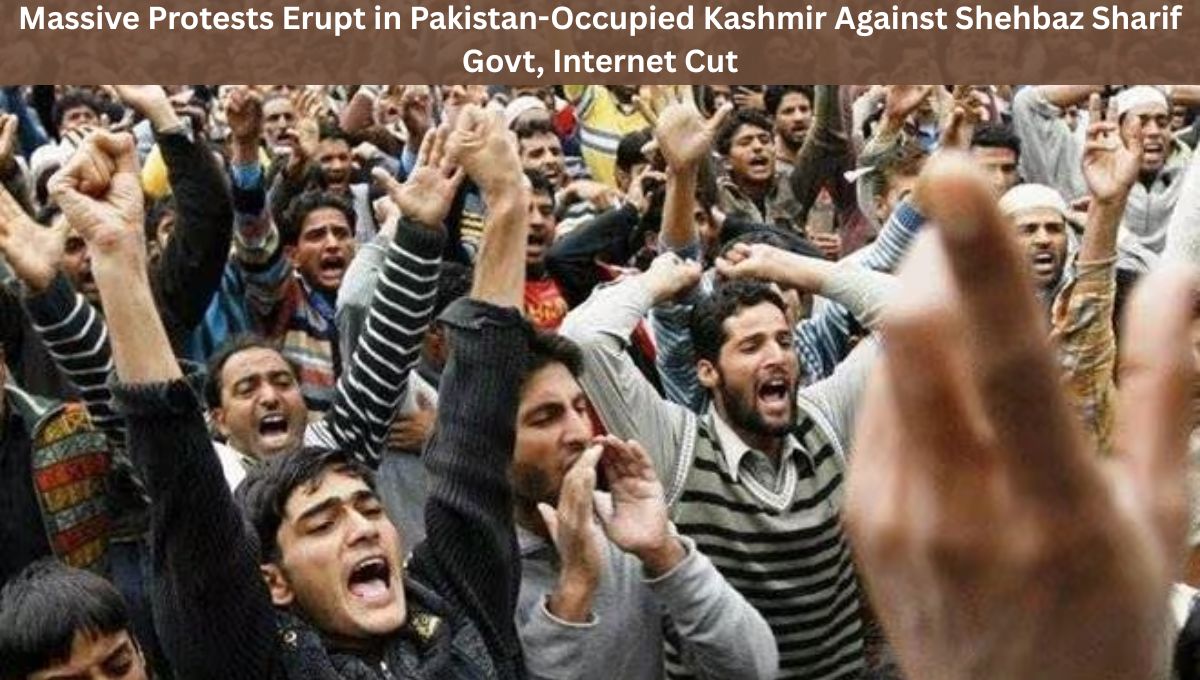 Massive Protests Erupt in Pakistan-Occupied Kashmir Against Shehbaz Sharif Govt, Internet Cut