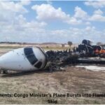 7 Shocking Moments: Congo Minister’s Plane Bursts into Flames After Runway Skid